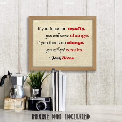 Focus On Change- You Will Get Results- 10 x 8" Motivational Quotes Wall Art by Jack Dixon. Typographic Poster Print-Ready to Frame. Ideal for Home-School-Gym-Office D?cor. Inspire Your Team.