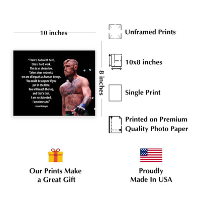 Obsession Defined – MMA Wall Art Print with Conor McGregor Inspirational Quote Poster, Motivational Decor for Gym, School and Living Room