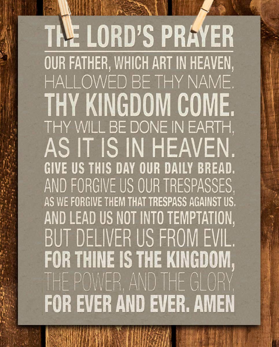 The Lords Prayer Modern- Scripture Wall Art Print-8 x 10"- Typographic Wall Print- Ready to Frame. Home D?cor-Kitchen-Dining D?cor- Christian Gifts. Matthew 6: 9-13- Biblical Prayer For Any Time.