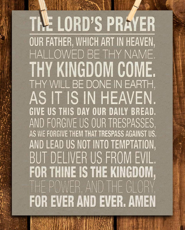 The Lords Prayer Modern- Scripture Wall Art Print-8 x 10"- Typographic Wall Print- Ready to Frame. Home D?cor-Kitchen-Dining D?cor- Christian Gifts. Matthew 6: 9-13- Biblical Prayer For Any Time.