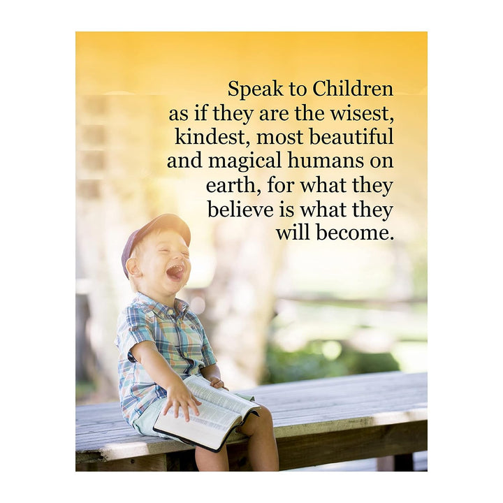 Speak to Children Wisely- Inspirational Wall Art- 8 x 10 Print Wall Art D?cor Ready to Frame. Nursery Decor, Bathroom Decor &amp; Bedroom Wall Art. Perfect Reminder for Great Parenting.