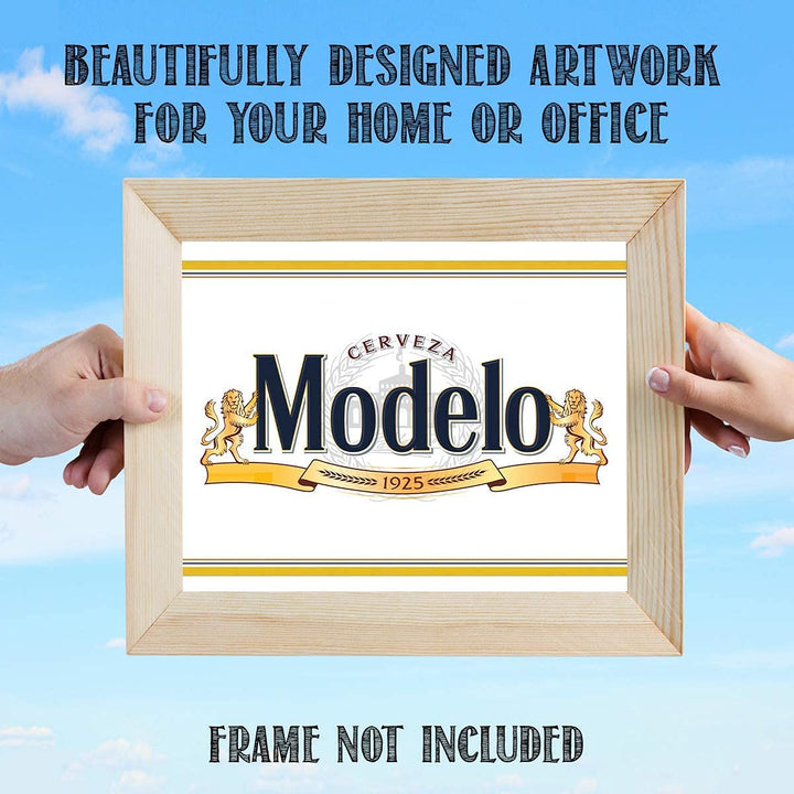 Modelo Beer- Logo Poster Print- 10 x 8" Wall Decor Print-Ready To Frame."Cerveza-1925"-Beer Sign Replica Print. Perfect Decor for Man Cave-Bar-Game Room-Garage-Dorm. Great Gift!