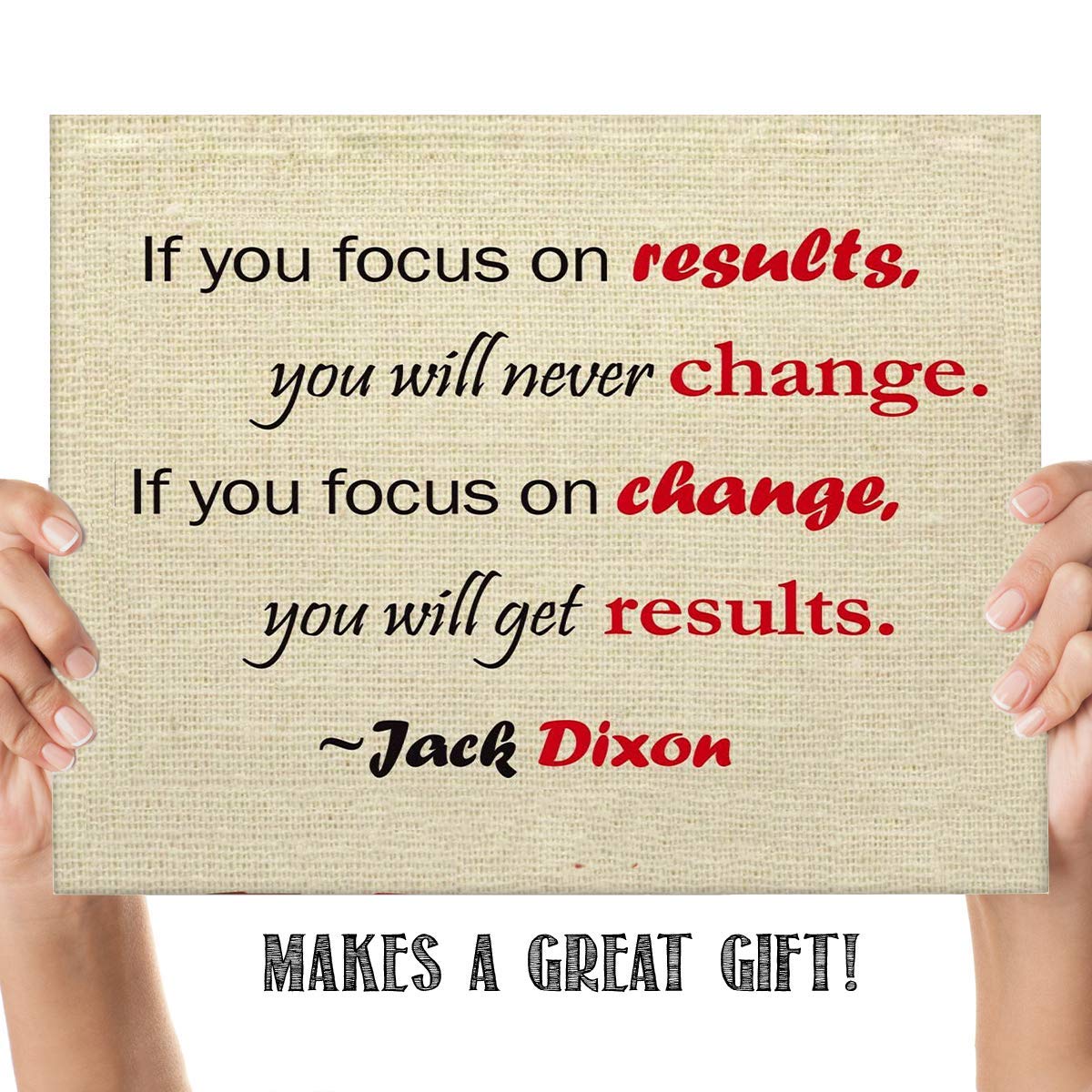 Focus On Change- You Will Get Results- 10 x 8" Motivational Quotes Wall Art by Jack Dixon. Typographic Poster Print-Ready to Frame. Ideal for Home-School-Gym-Office D?cor. Inspire Your Team.