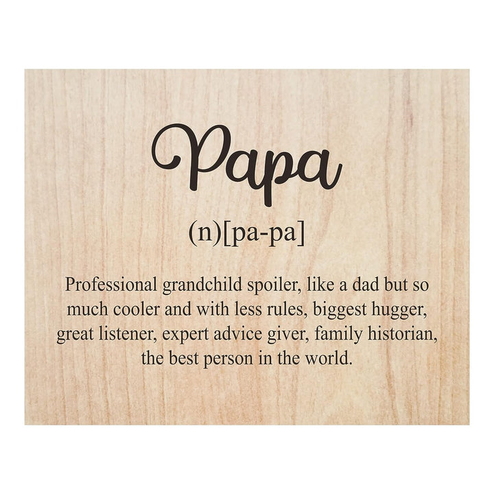 Papa-Like a Dad But So Much Cooler Funny Family Sign-10x8" Rustic Grandparent Wall Print-Ready to Frame. Inspirational Home-Office-Family Room Decor. Great Gift for Grandpa! Printed on Photo Paper.