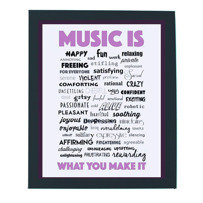 Music Is What You Make It-Inspirational Word Art Wall Sign-11 x 14" Motivational Poster Print-Ready to Frame. Perfect Home-Office-Studio-Dorm-Classroom Decor. Great Gift for All Music Fans!