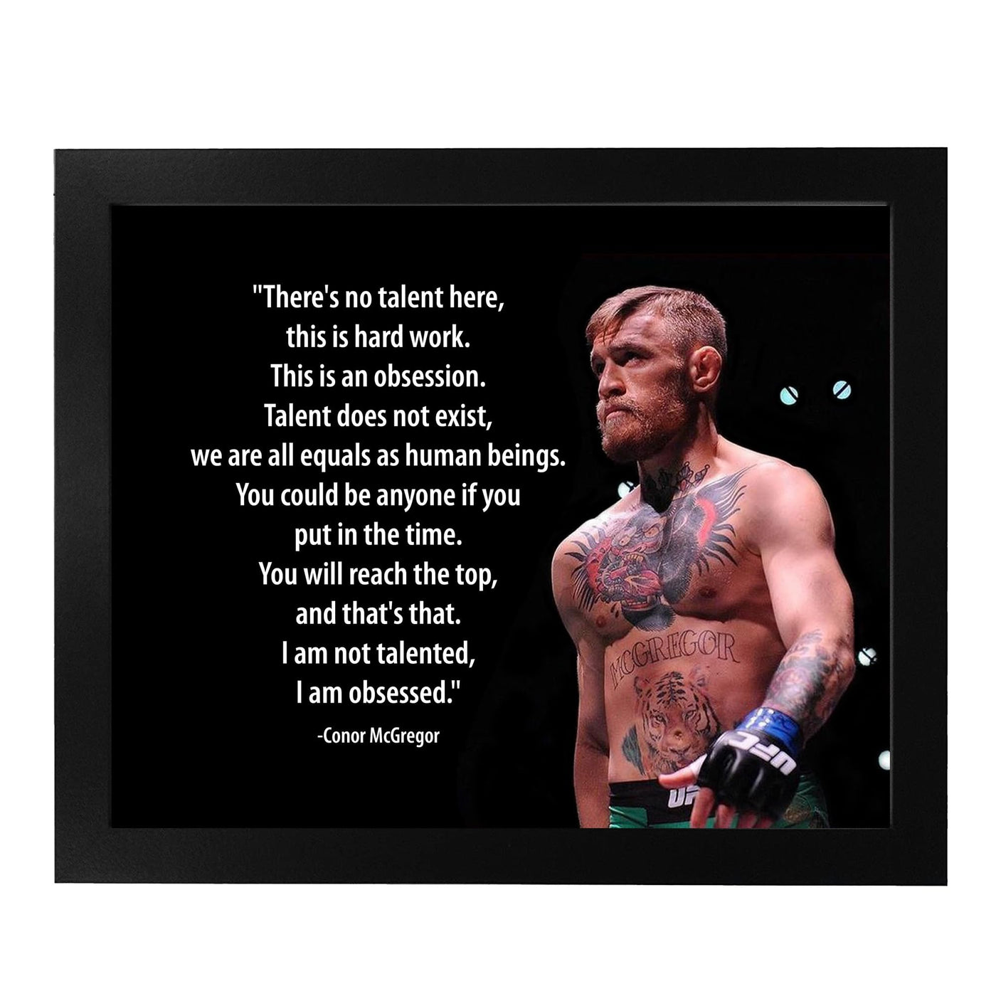 Obsession Defined – MMA Wall Art Print with Conor McGregor Inspirational Quote Poster, Motivational Decor for Gym, School and Living Room
