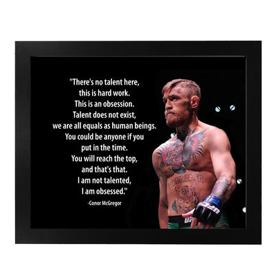 Obsession Defined – MMA Wall Art Print with Conor McGregor Inspirational Quote Poster, Motivational Decor for Gym, School and Living Room