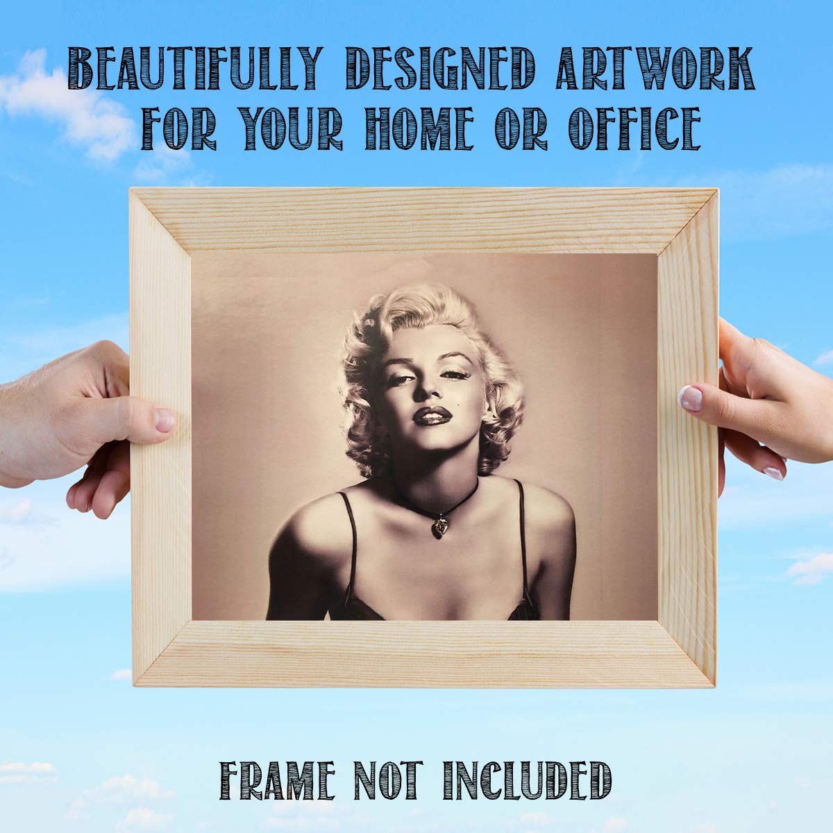 Classic Marilyn Monroe"Sexy & Sultry" Wall Art Print- 10 x 8" Wall Print Art- Marilyn's Famous Pose- Ready to Frame. Retro Home- Office-Man Cave D?cor. Perfect Gift for Marilyn Monroe Admirers.