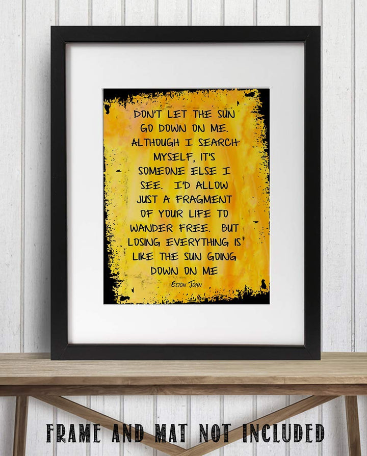 Elton John- Song Lyrics Wall Art-"Don&