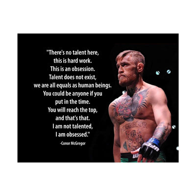 Obsession Defined – MMA Wall Art Print with Conor McGregor Inspirational Quote Poster, Motivational Decor for Gym, School and Living Room