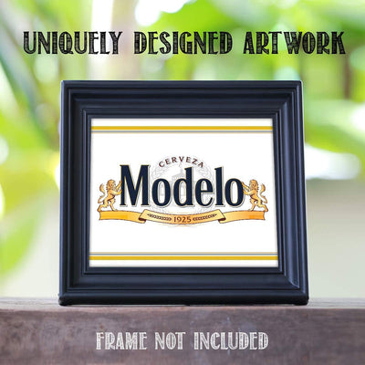 Modelo Beer- Logo Poster Print- 10 x 8" Wall Decor Print-Ready To Frame."Cerveza-1925"-Beer Sign Replica Print. Perfect Decor for Man Cave-Bar-Game Room-Garage-Dorm. Great Gift!