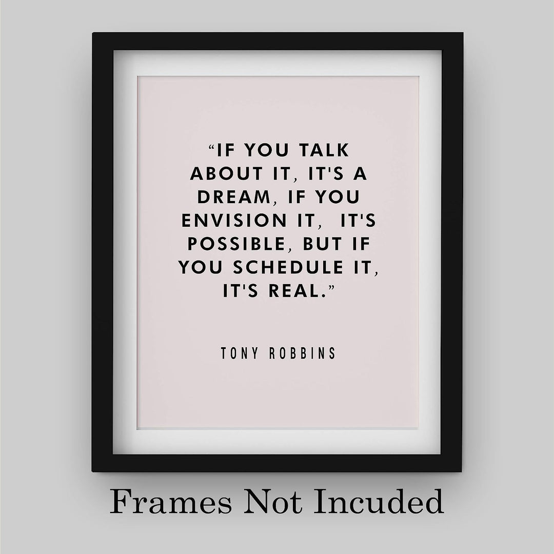 Tony Robbins Quotes Wall Art-"If You Schedule It, It&