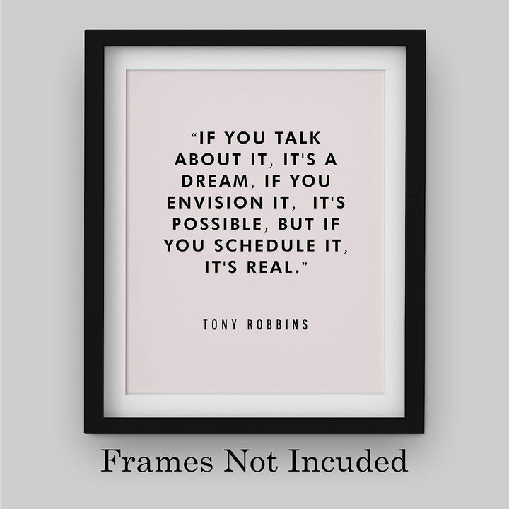 Tony Robbins Quotes Wall Art-"If You Schedule It, It&