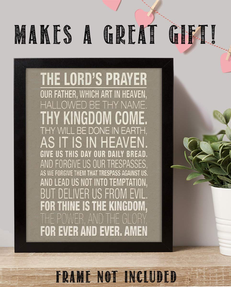 The Lords Prayer Modern- Scripture Wall Art Print-8 x 10"- Typographic Wall Print- Ready to Frame. Home D?cor-Kitchen-Dining D?cor- Christian Gifts. Matthew 6: 9-13- Biblical Prayer For Any Time.
