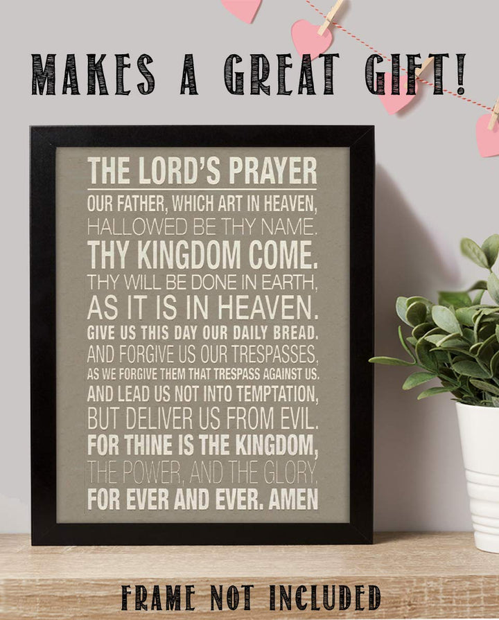 The Lords Prayer Modern- Scripture Wall Art Print-8 x 10"- Typographic Wall Print- Ready to Frame. Home D?cor-Kitchen-Dining D?cor- Christian Gifts. Matthew 6: 9-13- Biblical Prayer For Any Time.