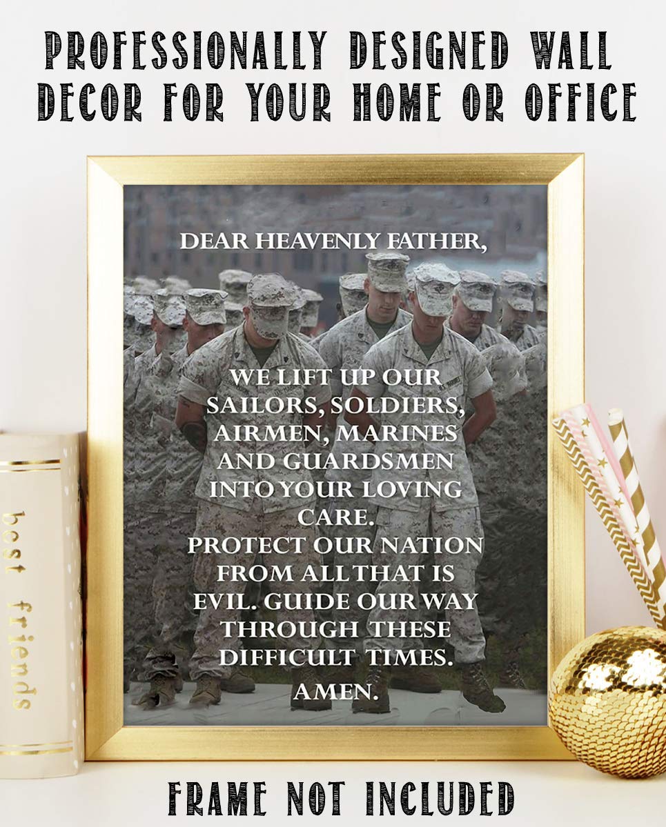 All Military Prayer- Wall Art Print- 8 x 10"-Ready to Frame. Father Protect Our Nations&