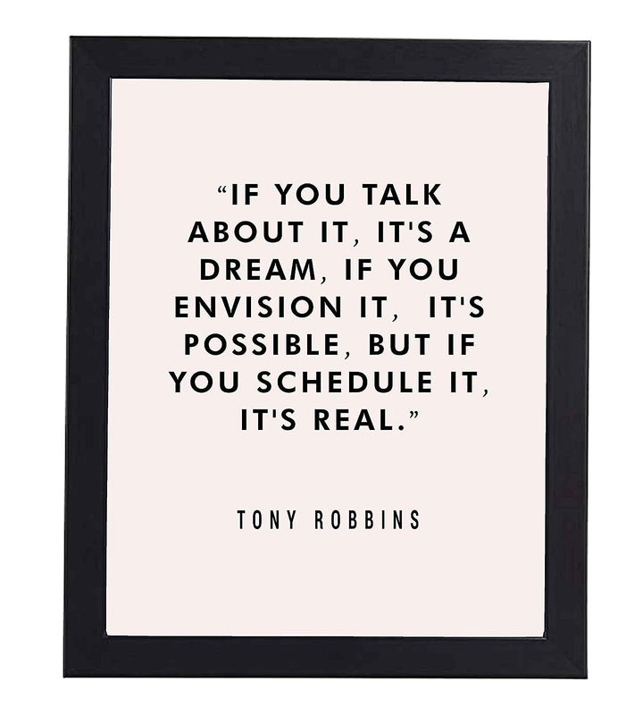 Tony Robbins Quotes Wall Art-"If You Schedule It, It&