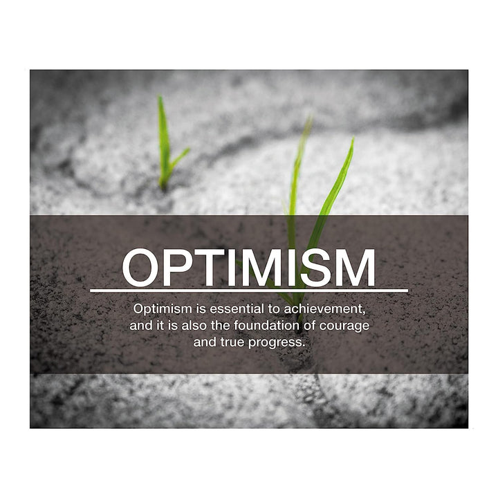 Optimism-Essential to Achievement -Life Quotes Wall Art Sign-10 x 8" Inspirational Poster Print-Ready To Frame. Ideal Home-Office-Studio-Gym-School Decor. Perfect Reminder to Stay Positive!