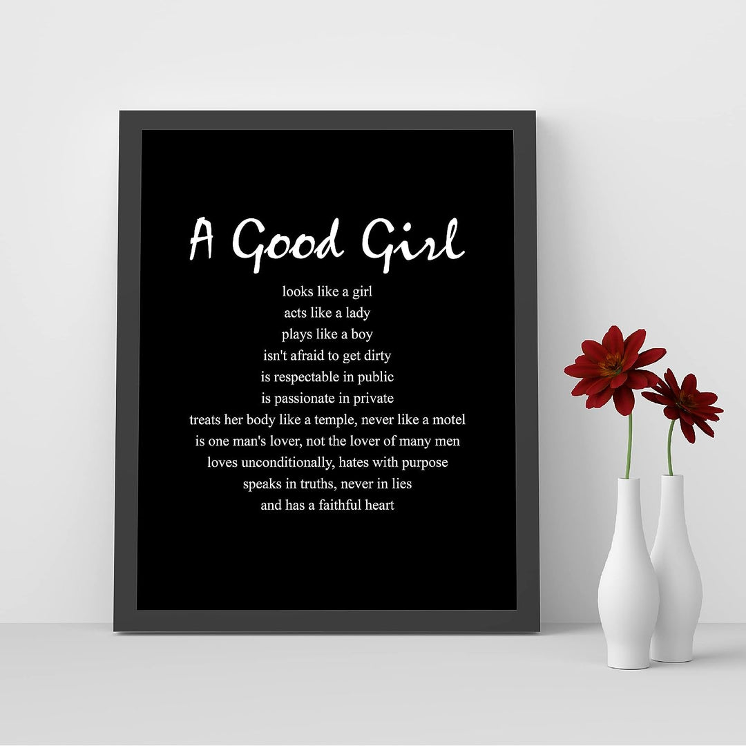 A Good Girl-Has A Faithful Heart-Inspirational Quotes Wall Art -8 x 10" Motivational Womens Typography Print-Ready to Frame. Positive Home-Girls Bedroom-Teen Decor. Great Gift to Empower Women!