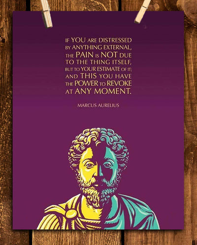 Marcus Aurelius Quotes Wall Art-"If You Are Distressed-You Have the Power to Revoke"-8 x 10 Art Wall Print-Ready to Frame. Old World Decor for Home-Office-Classroom. Inspirational Philosophical Quote.