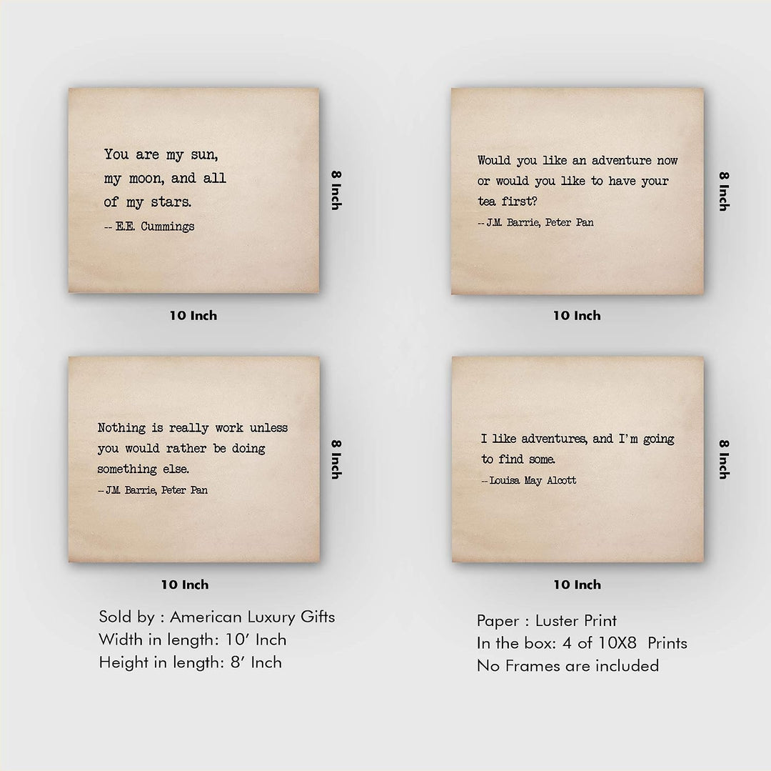 Famous Poetic Quotes-Wall Art Set-(4) -8 x 10&