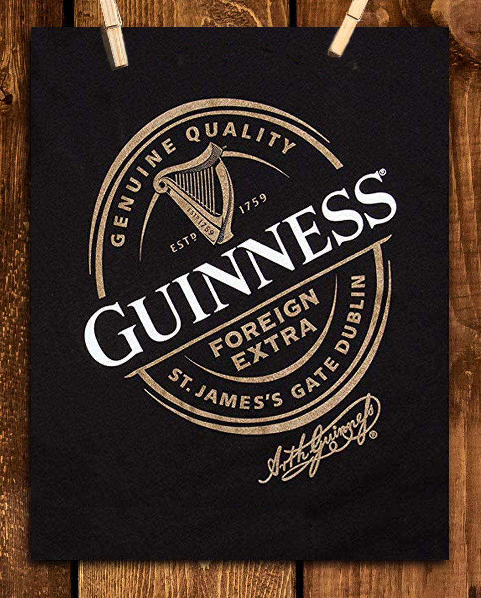 Guinness Beer-Signature Poster Print-"St. James Gate-Dublin, Ireland"- 8 x 10" Wall Decor Print- Ready To Frame- Modern Sign Replica Print. Pub Decor for Man Cave-Bar-Game Room-Garage-Dorm.