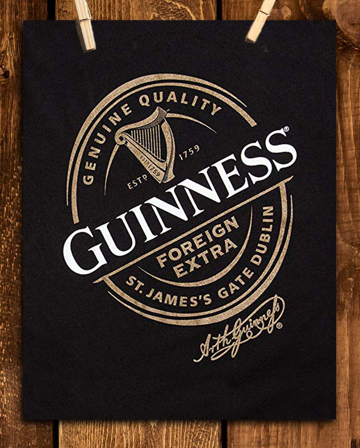 Guinness Beer-Signature Poster Print-"St. James Gate-Dublin, Ireland"- 8 x 10" Wall Decor Print- Ready To Frame- Modern Sign Replica Print. Pub Decor for Man Cave-Bar-Game Room-Garage-Dorm.