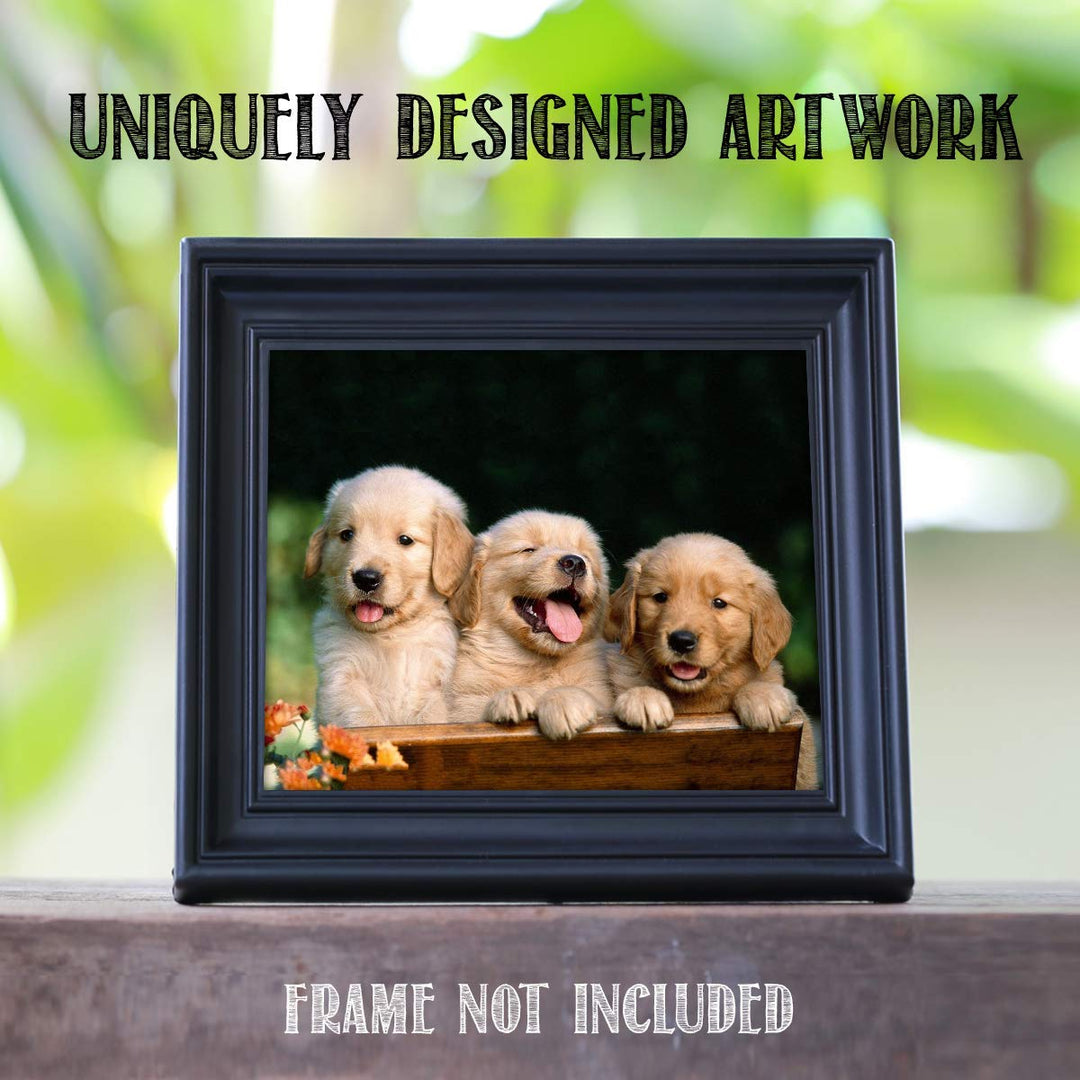 Lab Puppy Triplets- 8 x 10" Print Wall Art- Ready to Frame- Home D?cor, Nursery D?cor &amp; Wall Prints for Animal Themes &amp; Children&