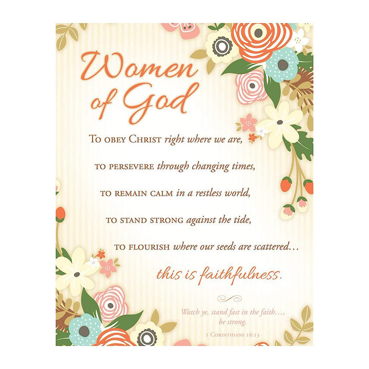 Women of God-Collection of Faithfulness 1 Cor 16:13- Bible Verse Wall Art-8x10"-Scripture Wall Print-Ready to Frame. Elegant Floral Design. Home Decor-Office D?cor-Christian Gifts. Her Best Traits!