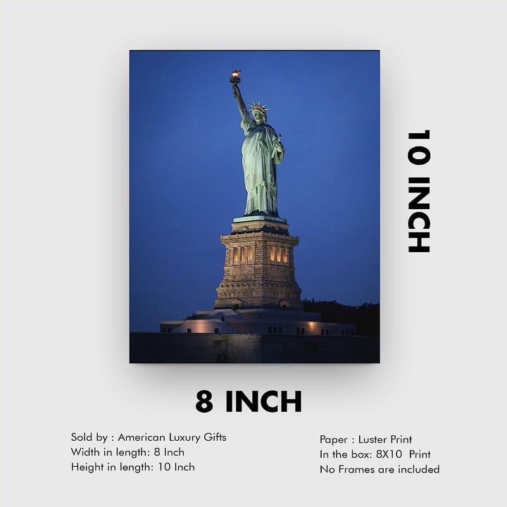 Statue of Liberty-Ellis Island- 8 x 10 Wall Art Print Ready to Frame- Home D?cor, Office D?cor &amp; Wall Print. Makes a Perfect Wall Art Decoration for Patriotism &amp; Freedom.