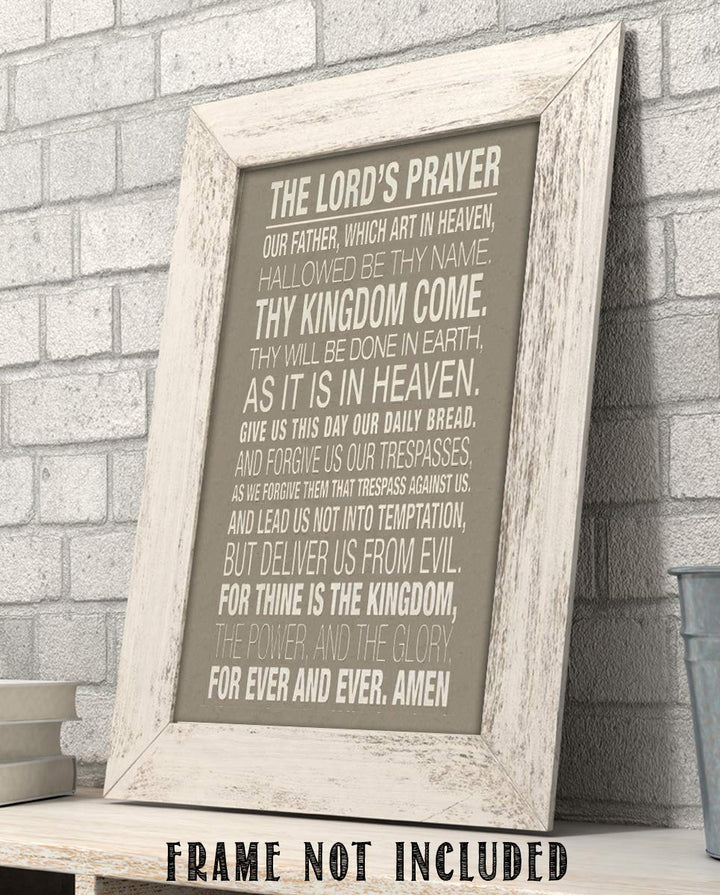 The Lords Prayer Modern- Scripture Wall Art Print-8 x 10"- Typographic Wall Print- Ready to Frame. Home D?cor-Kitchen-Dining D?cor- Christian Gifts. Matthew 6: 9-13- Biblical Prayer For Any Time.
