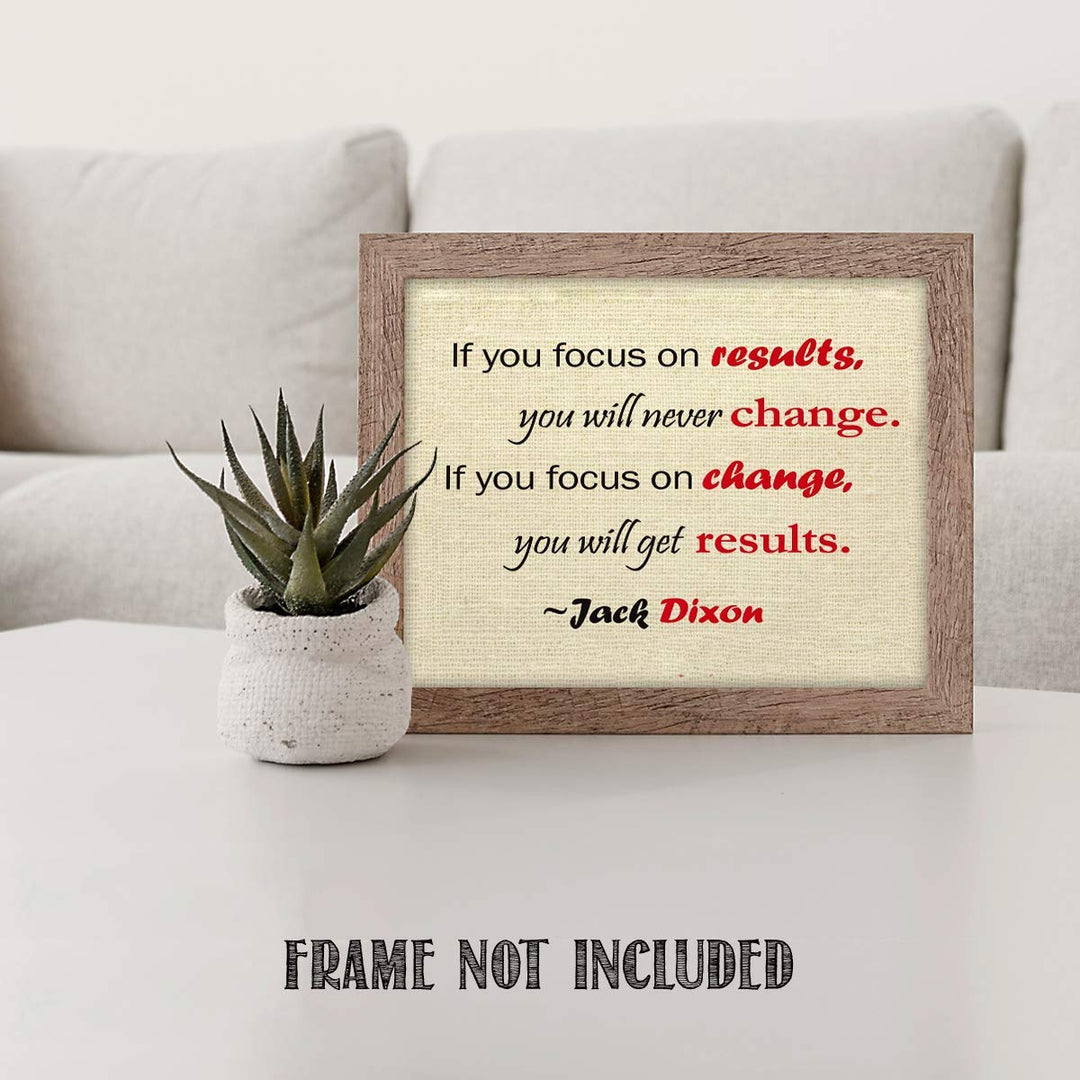 Focus On Change- You Will Get Results- 10 x 8" Motivational Quotes Wall Art by Jack Dixon. Typographic Poster Print-Ready to Frame. Ideal for Home-School-Gym-Office D?cor. Inspire Your Team.