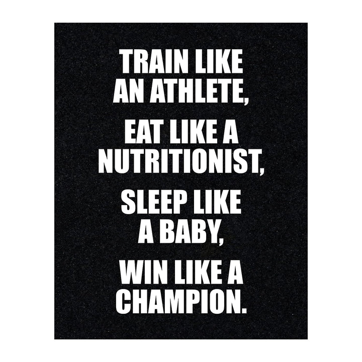 ?Win Like A Champion?-Motivational Gym Quotes -8 x 10" Exercise and Fitness Wall Art Print-Ready to Frame. Modern Typographic Design. Home-Office-Locker Room Decor. Perfect Sign for Motivation!
