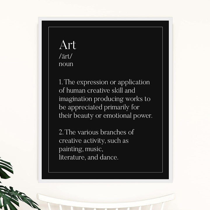 Definition of Art Inspirational Wall Decor Sign -11 x 14" Modern Typographic Poster Print -Ready to Frame. Home-Office-Studio-School-Dorm Decor. Perfect Classroom Sign! Great Gift for Artists!