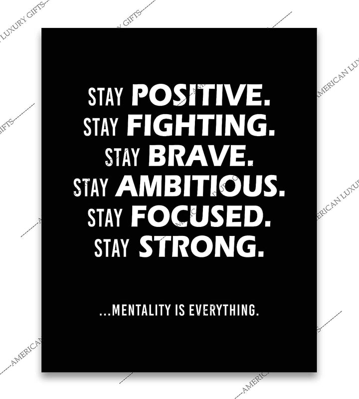 Stay Positive-Mentality Is Everything-Life Quotes Wall Art-8 x 10" Motivational Poster Print-Ready To Frame. Inspirational Home-Office-Classroom Decor. Perfect Desk Sign! Reminder-Be Positive!