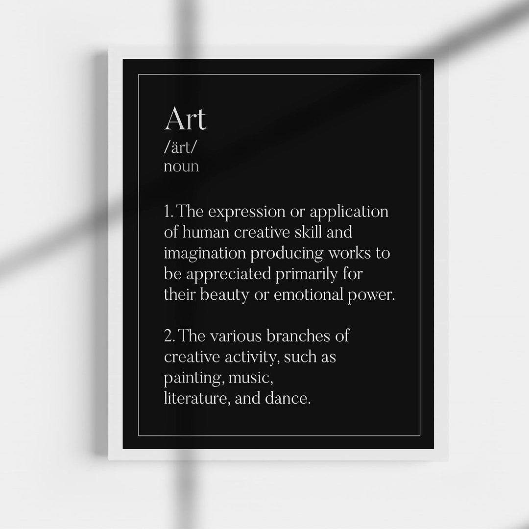 Definition of Art Inspirational Wall Decor Sign -11 x 14" Modern Typographic Poster Print -Ready to Frame. Home-Office-Studio-School-Dorm Decor. Perfect Classroom Sign! Great Gift for Artists!