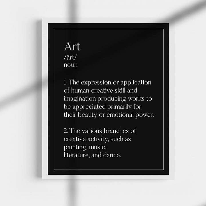 Definition of Art Inspirational Wall Decor Sign -11 x 14" Modern Typographic Poster Print -Ready to Frame. Home-Office-Studio-School-Dorm Decor. Perfect Classroom Sign! Great Gift for Artists!
