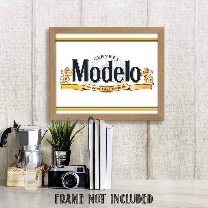 Modelo Beer- Logo Poster Print- 10 x 8" Wall Decor Print-Ready To Frame."Cerveza-1925"-Beer Sign Replica Print. Perfect Decor for Man Cave-Bar-Game Room-Garage-Dorm. Great Gift!