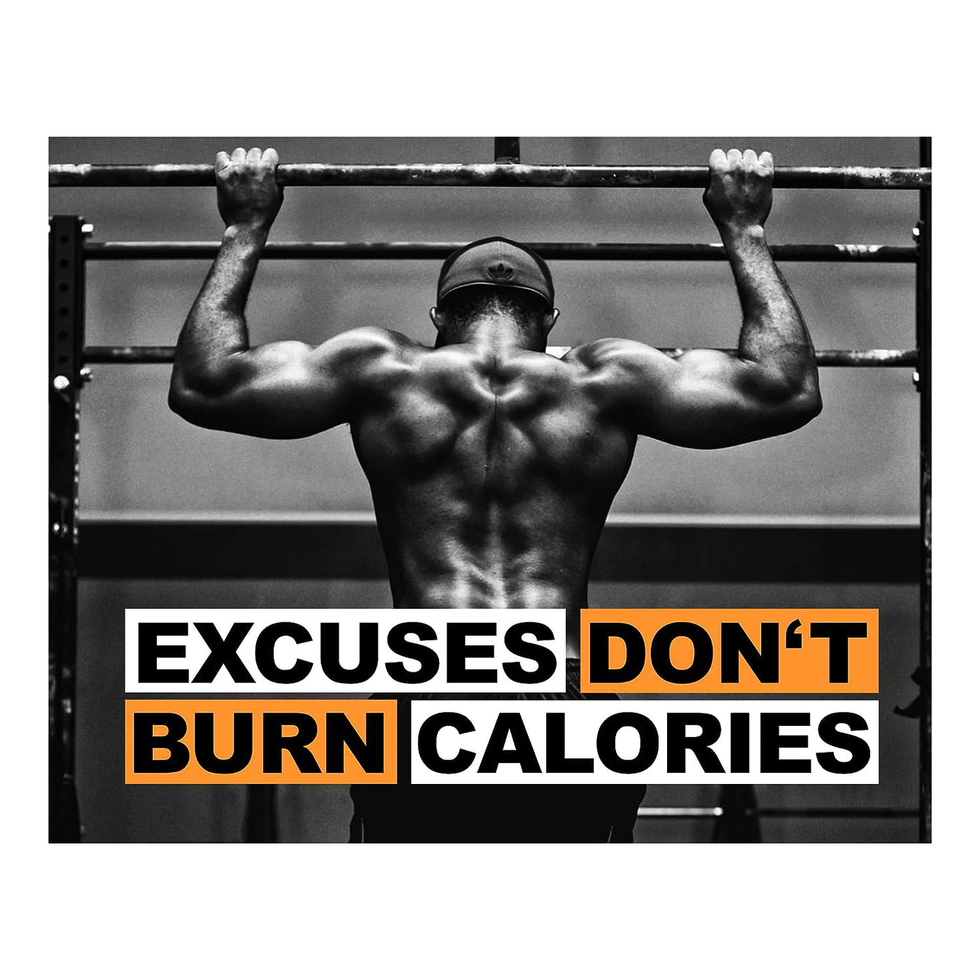 Excuses Don't Burn Calories-Weightlifting Motivational Exercise Wall Sign -10x8" Inspirational Photo Print- Ready to Frame. Fitness Print for Home-Office-Gym-Studio Decor. Great Gift of Motivation!