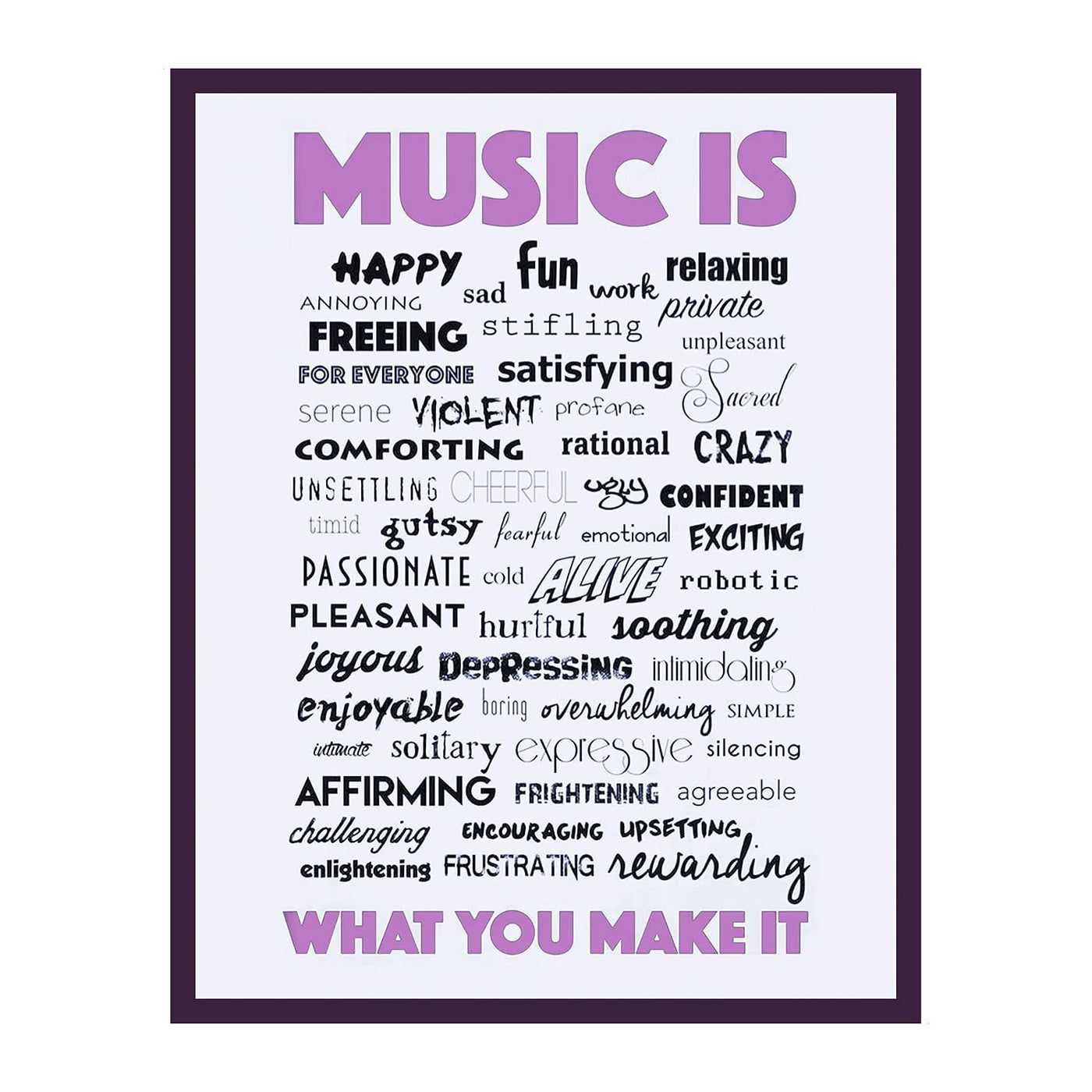 Music Is What You Make It-Inspirational Word Art Wall Sign-11 x 14" Motivational Poster Print-Ready to Frame. Perfect Home-Office-Studio-Dorm-Classroom Decor. Great Gift for All Music Fans!