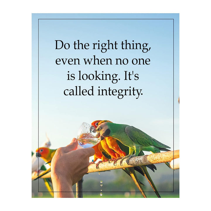 Integrity-Do the Right Thing -Inspirational Wall Art Sign-8 x 10"-Modern Typographic Photo Print-Ready to Frame. Ideal Home-Office-School-Dorm Decor. Perfect Motivational Poster Print for Teachers!