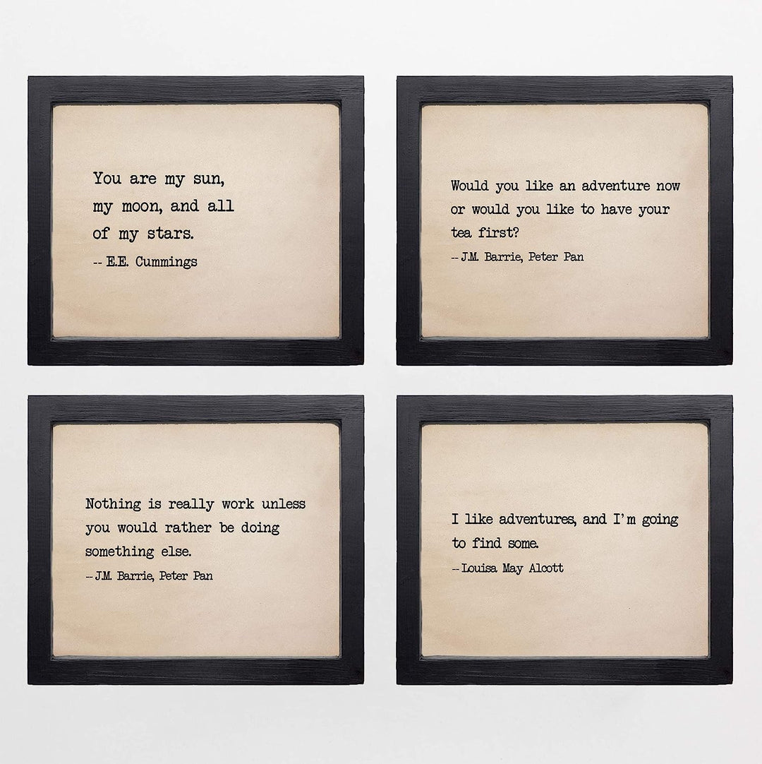 Famous Poetic Quotes-Wall Art Set-(4) -8 x 10&