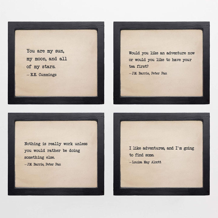Famous Poetic Quotes-Wall Art Set-(4) -8 x 10&