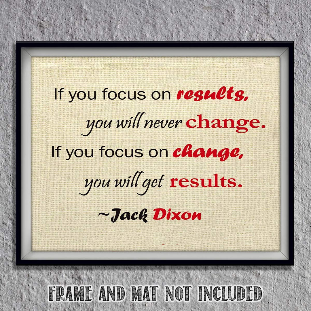 Focus On Change- You Will Get Results- 10 x 8" Motivational Quotes Wall Art by Jack Dixon. Typographic Poster Print-Ready to Frame. Ideal for Home-School-Gym-Office D?cor. Inspire Your Team.