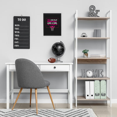 Girls' Basketball Motivational Quotes Wall Art – Smack Talk Typographic Print for Home, Bedroom, Locker Room and Gym Decor