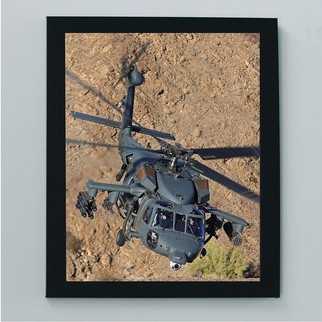 HH-60 Pave Hawk Military Helicopter - 8 x 10" US Air Force Wall Decor Print -Ready To Frame. Perfect Decor for Home-Office-Military-Man Cave-Garage. Great Gift for Active Duty &amp; Veterans