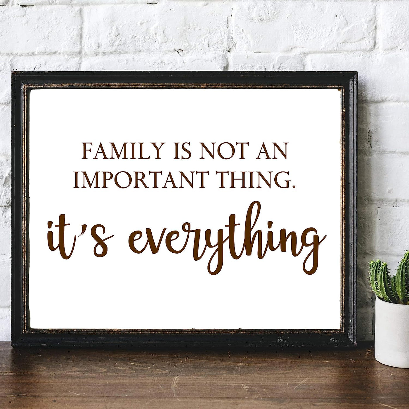 Family Is Not an Important Thing, It's Everything Inspirational Family Wall Sign -14 x 11" Typographic Art Print-Ready to Frame. Home-Entryway-Porch Decor. Perfect Welcome Sign-Housewarming Gift!