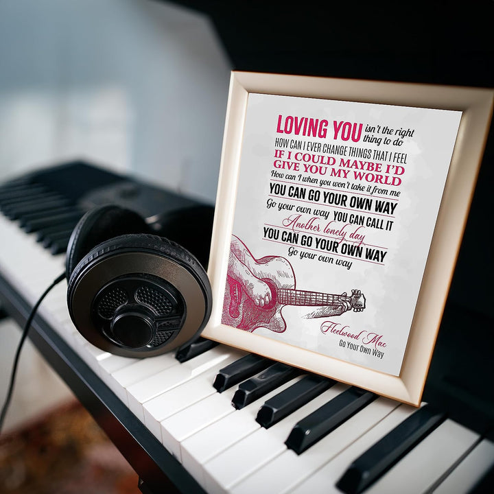 Fleetwood Mac-"You Can Go Your Own Way"-Song Lyrics Wall Art- 11 x 14" Music Lyric Poster Print-Ready to Frame. Home-Studio-Bar-Dorm-Man Cave Decor. Perfect Gift for Fleetwood Mac Fan Collections!