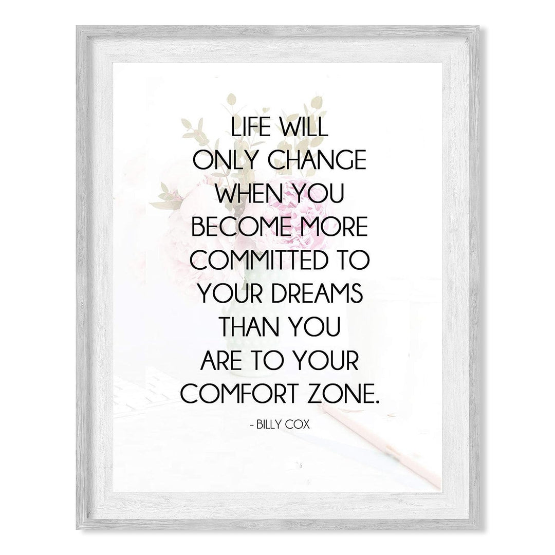 Life Will Change When More Committed To Dreams- Billy Cox Quotes. Motivational Wall Art-8 x 10" Poster Print-Ready to Frame. Ideal for Home, School &amp; Office D?cor. Inspire &amp; Encourage Your Team.