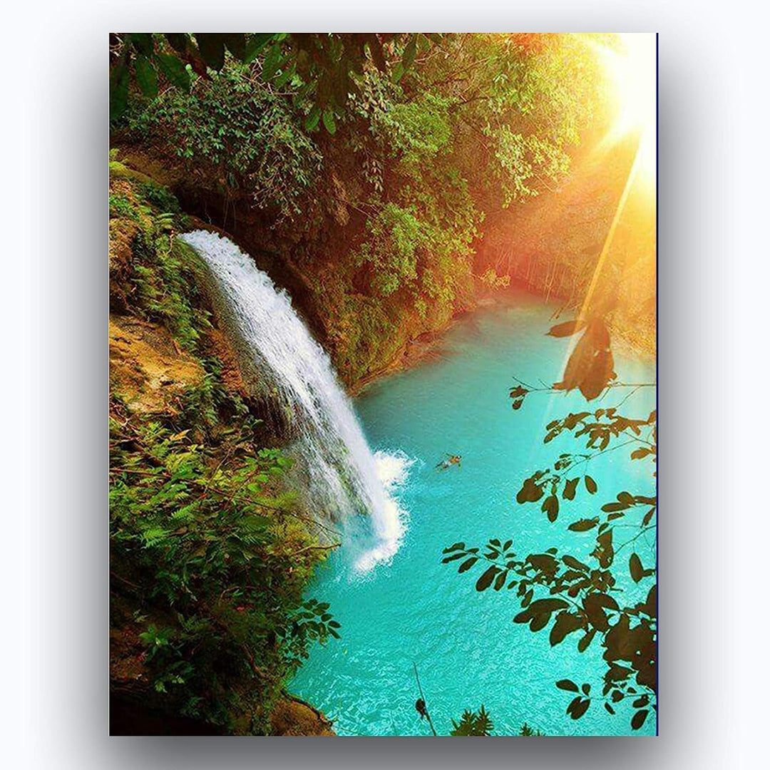 Tropical Waterfall Lagoons- 2 Print Set Wall Art- Matching 8 x 10&